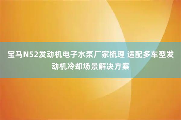 宝马N52发动机电子水泵厂家梳理 适配多车型发动机冷却场景解决方案